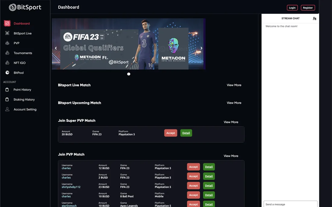 BitSport — the app page