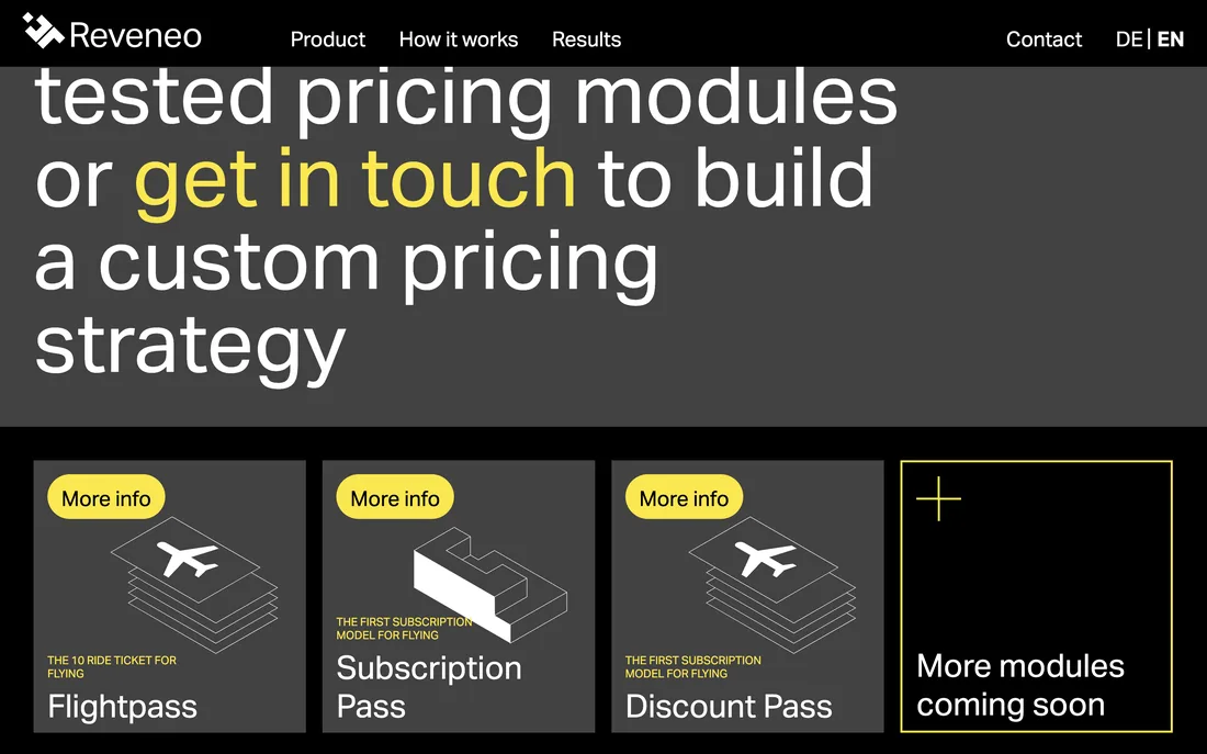 Product page: Flightpass, Subscription Pass and Discount Pass modules